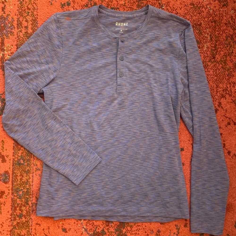 Rhone space dye henley LS size M